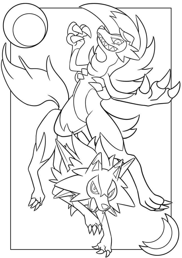 lycanroc coloring page transparent png pokemon