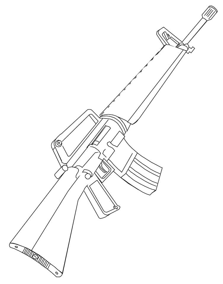 AK47 Assault Rifle Coloring Page Free Printable Coloring Pages for Kids