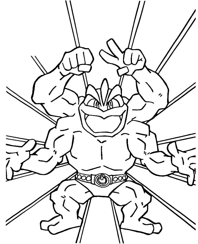 Machamp Pokemon Coloring Page - Free Printable Coloring Pages for Kids