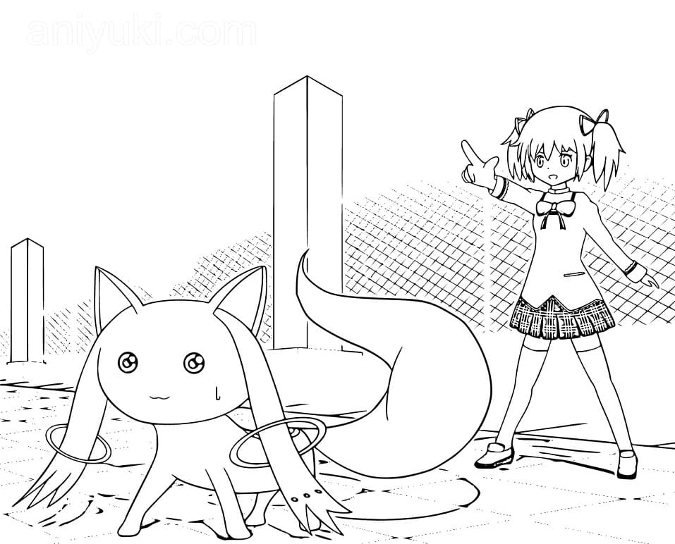 Printable Kyubey Coloring Page - Free Printable Coloring Pages for Kids