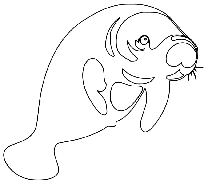 Normal Manatee Coloring Page - Free Printable Coloring Pages for Kids