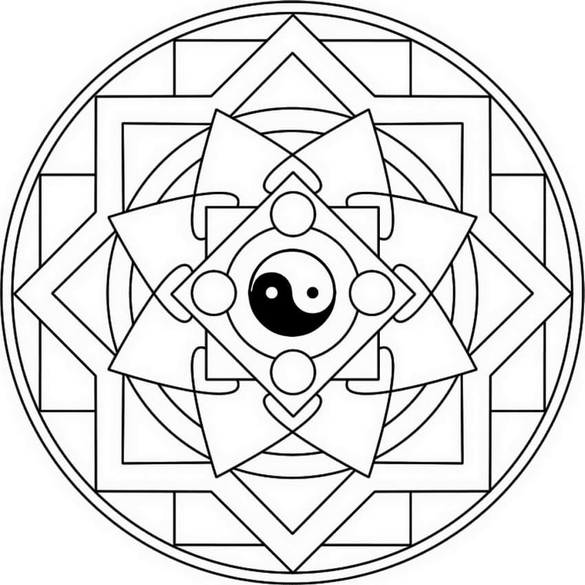 Mandala with Yin Yang