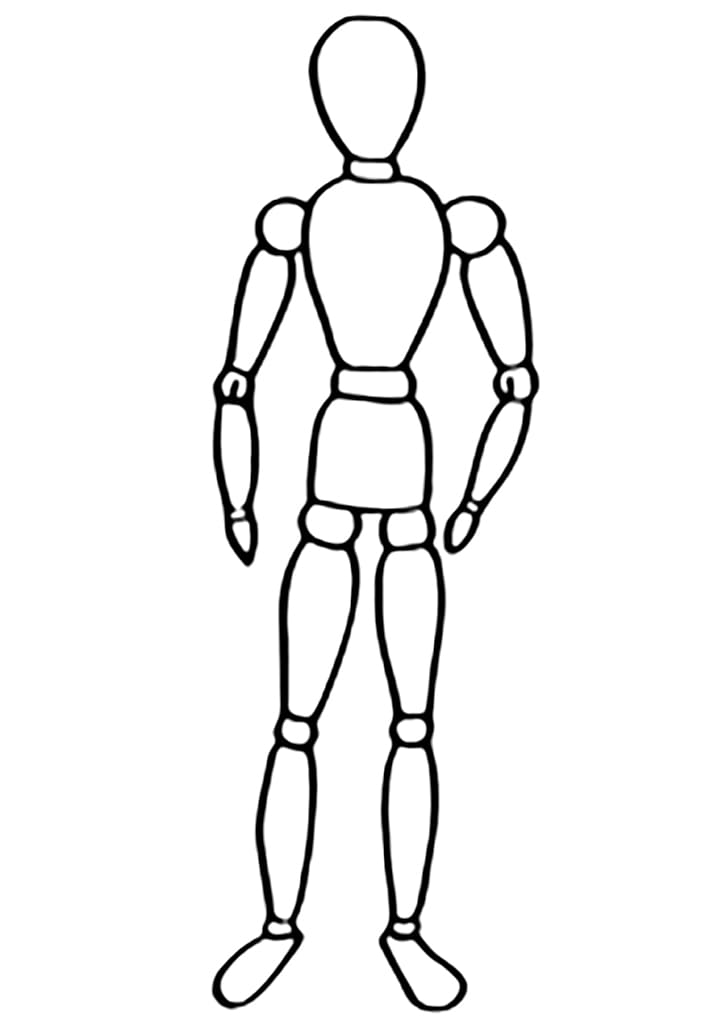 Simple Mannequin Coloring Page - Free Printable Coloring Pages for Kids