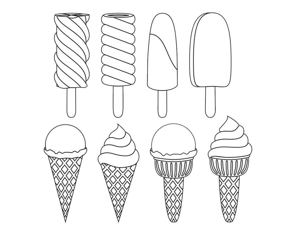 Many Types Of Ice Cream Coloring Page Free Printable Coloring Pages For Kids