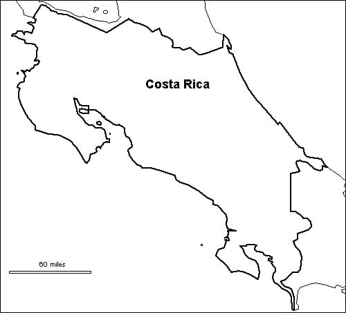 Costa Rica Map Coloring Pages - boringpop.com