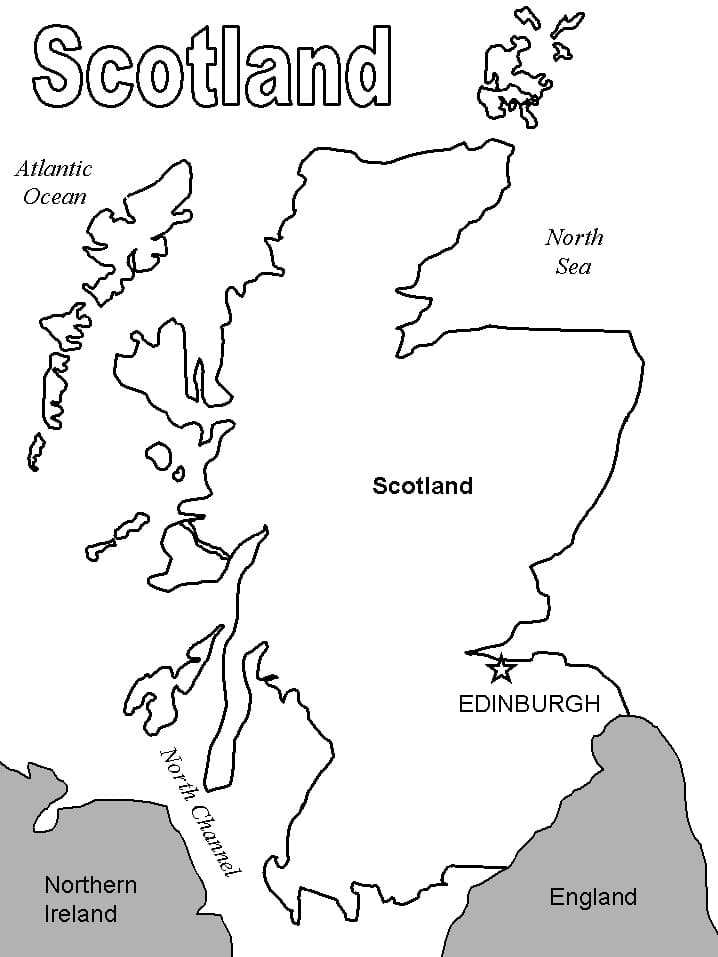 Map Of Scotland F rbung Seite Kostenlose Druckbare Malvorlagen F r Kinder