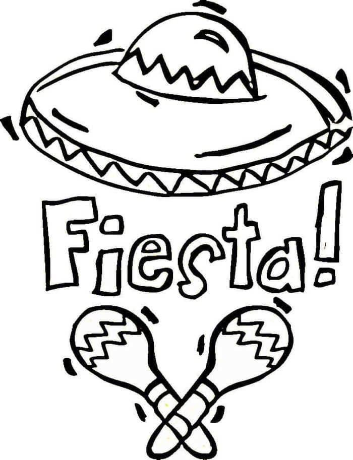 Maracas and Sombrero 1 Coloring Page - Free Printable Coloring Pages ...