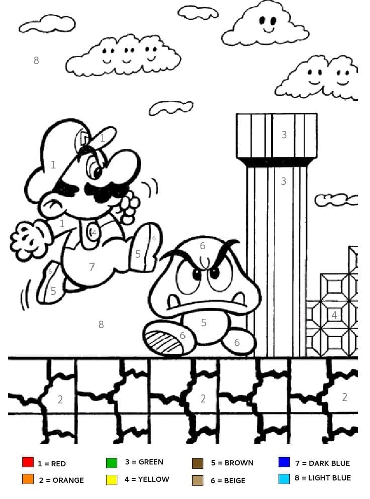 Mario Color by Number