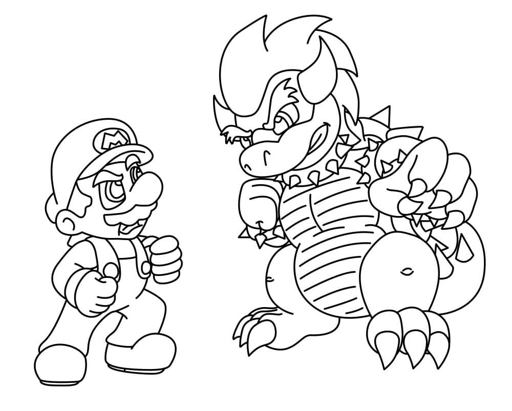 Mario vs. Bowser Coloring Page   Free Printable Coloring Pages for ...