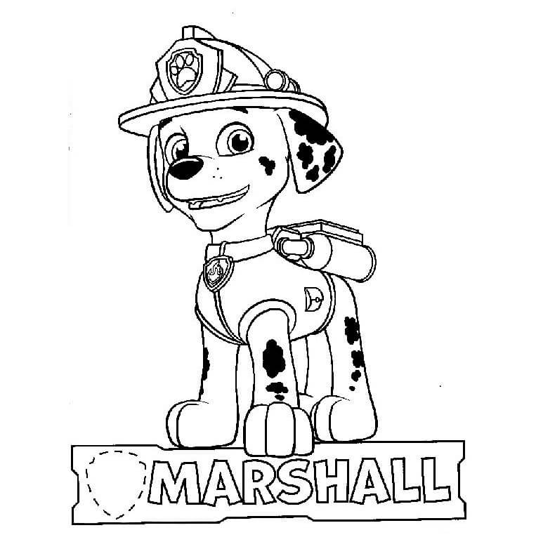 Marshall Paw Patrol Coloring Page Free Printable Coloring Pages for Kids