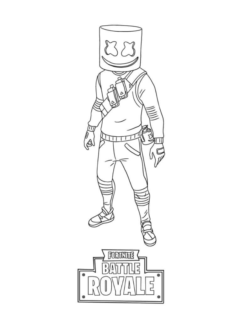 Marshmello Fortnite Coloring Page   Free Printable Coloring Pages ...