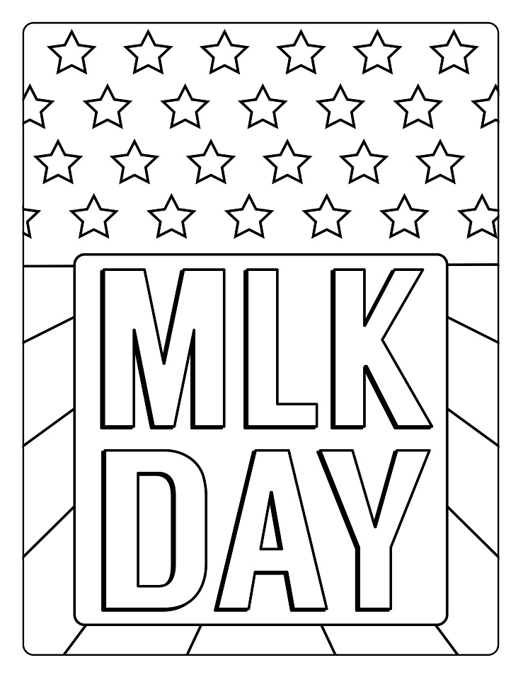 Martin Luther King Jr. Day 4 Coloring Page Free Printable Coloring