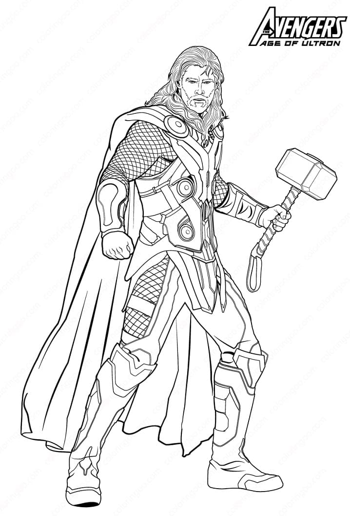 Marvel Thor Coloring Page - Free Printable Coloring Pages for Kids