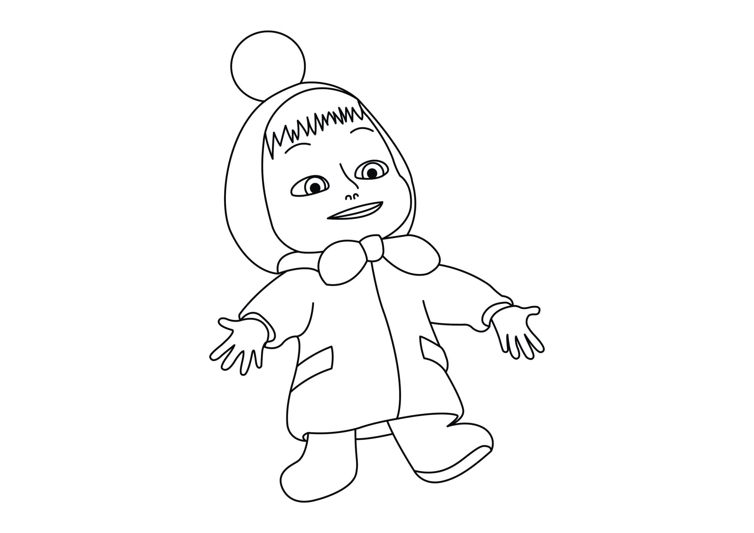 Masha 5 Coloring Page - Free Printable Coloring Pages for Kids