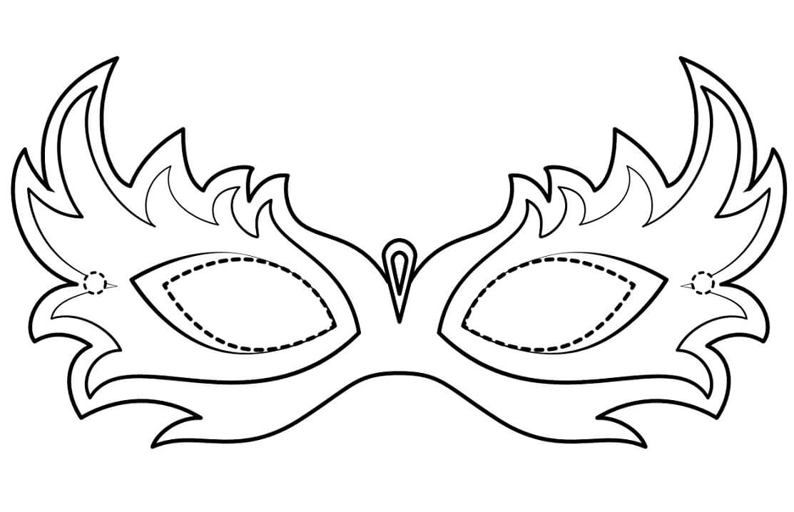 Masquerade Mask Mardi Gras Coloring Page - Free Printable Coloring