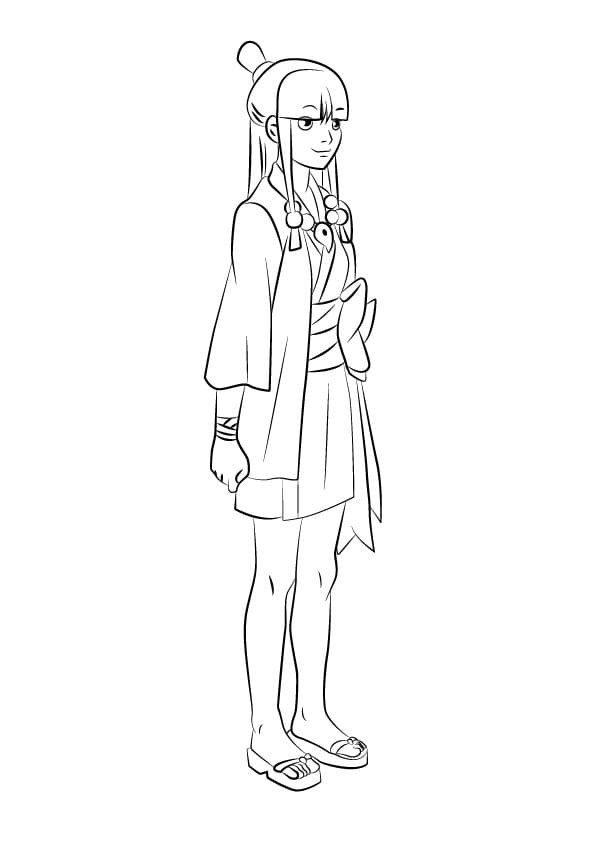 Maya Fey from Ace Attorney Coloring Page - Free Printable Coloring ...