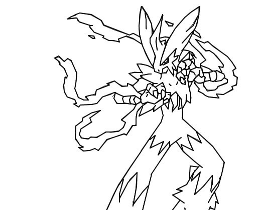 Mega Blaziken 1 Coloring Page - Free Printable Coloring Pages for Kids