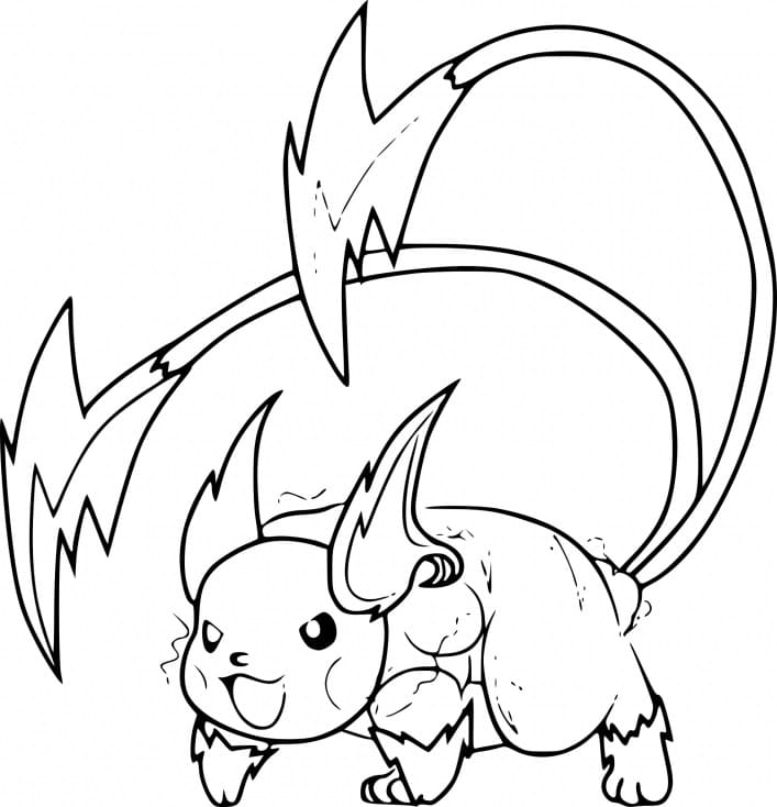 Angry Raichu Coloring Page - Free Printable Coloring Pages for Kids