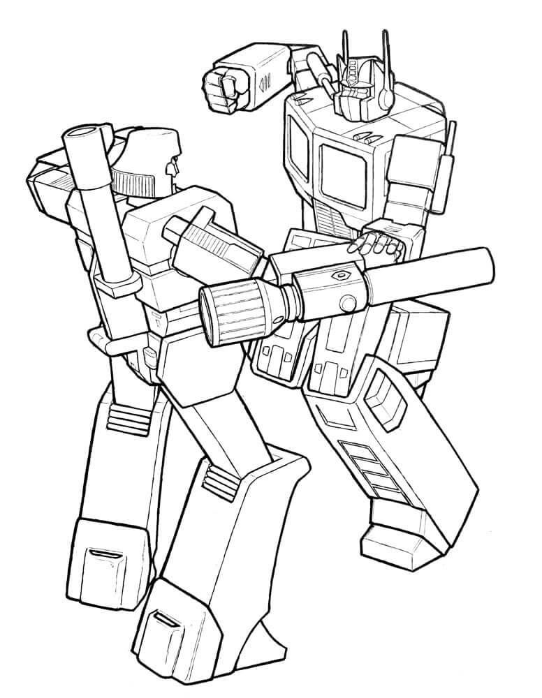 Optimus with Flying System Coloring Page - Free Printable Coloring