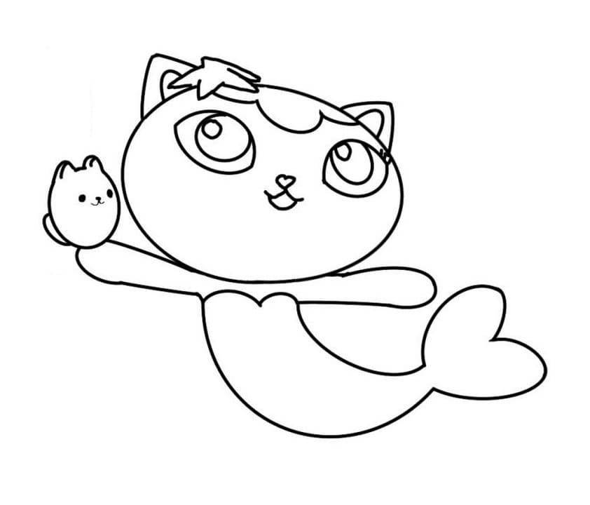 MerCat from Gabby's Dollhouse Coloring Page - Free Printable Coloring ...
