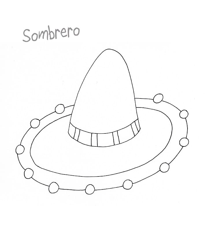 Mexican Sombrero Hat Coloring Page Free Printable Coloring Pages for Kids