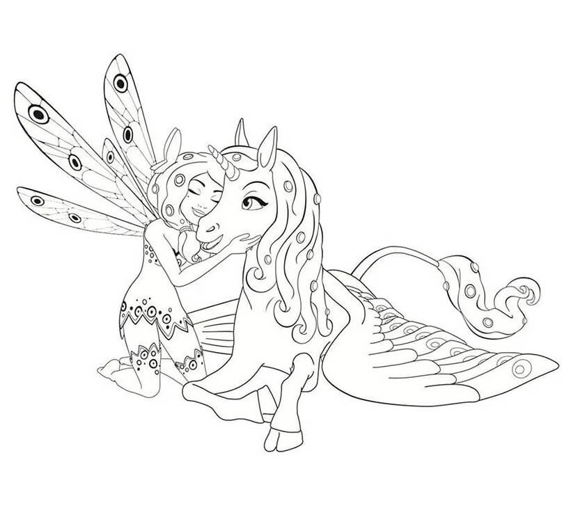 Mia With Onchao From Mia And Me Coloring Page Free Printable Coloring Pages For Kids