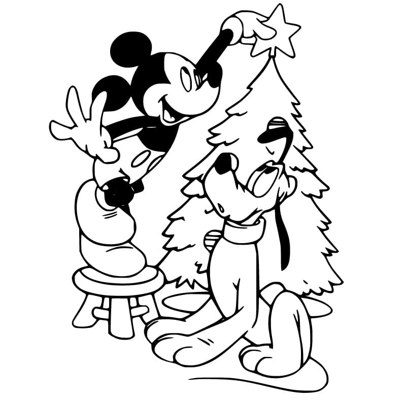 Mickey Decorating Christmas Tree