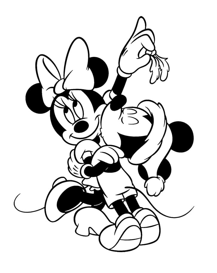 Mickey Kiss Minnie on Christmas