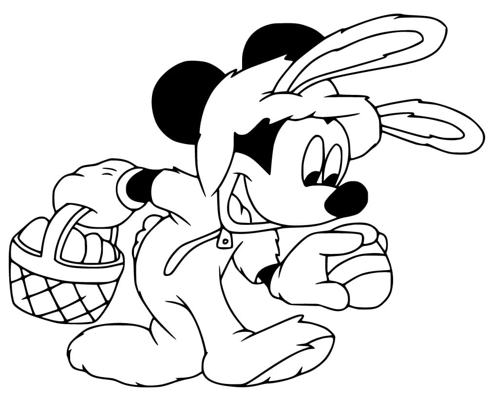 Mickey Mouse Collecting Easter Eggs