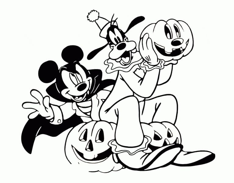 Mickey and Goofy on Hallween