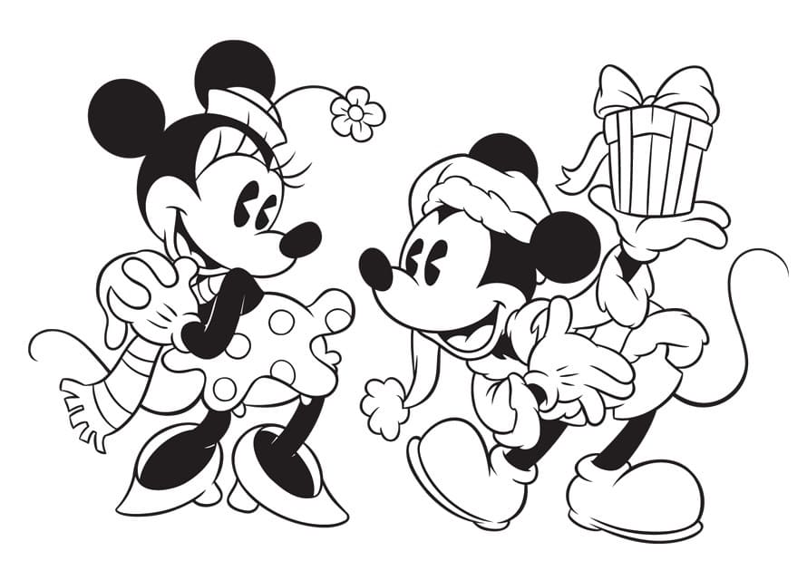 Mickey and Minnie on Christmas