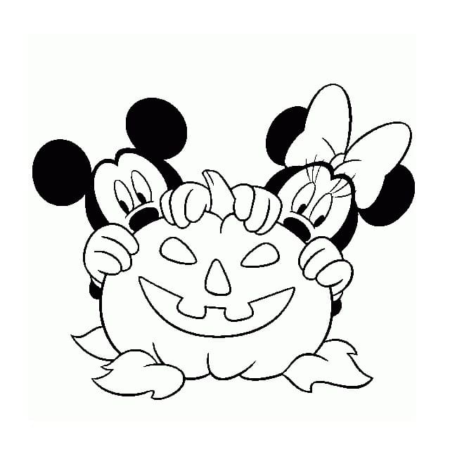 Mickey and Minnie on Halloween