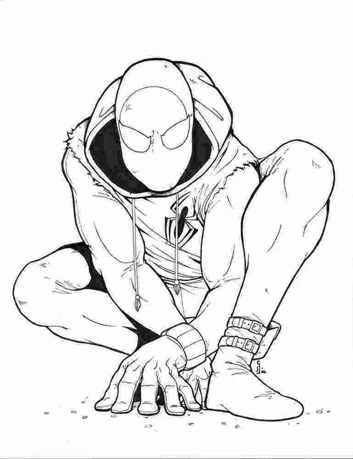 Characters and Miles Morales Coloring Page - Free Printable Coloring ...