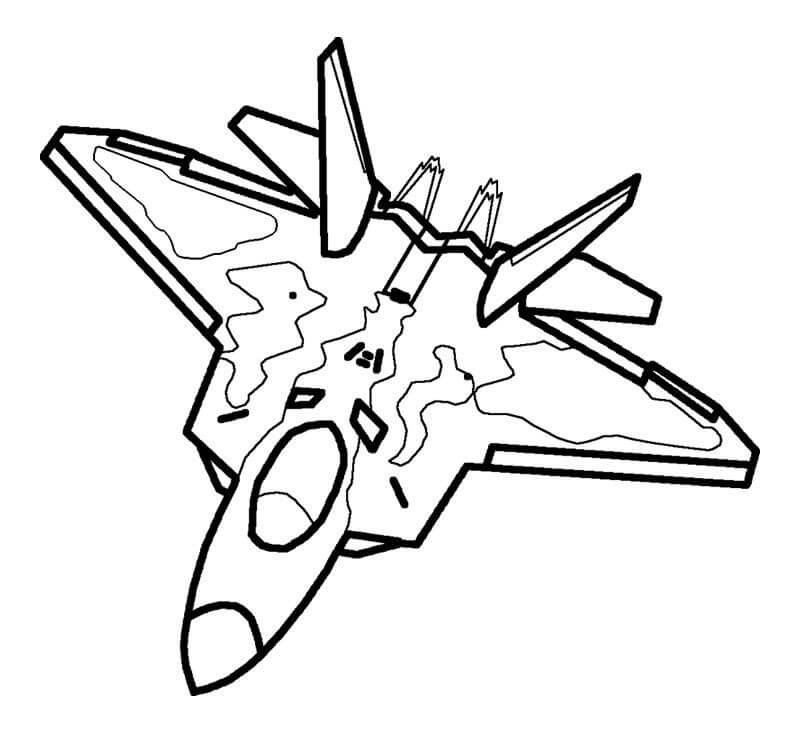 Military Fighter Jet Coloring Page - Free Printable Coloring Pages for Kids...