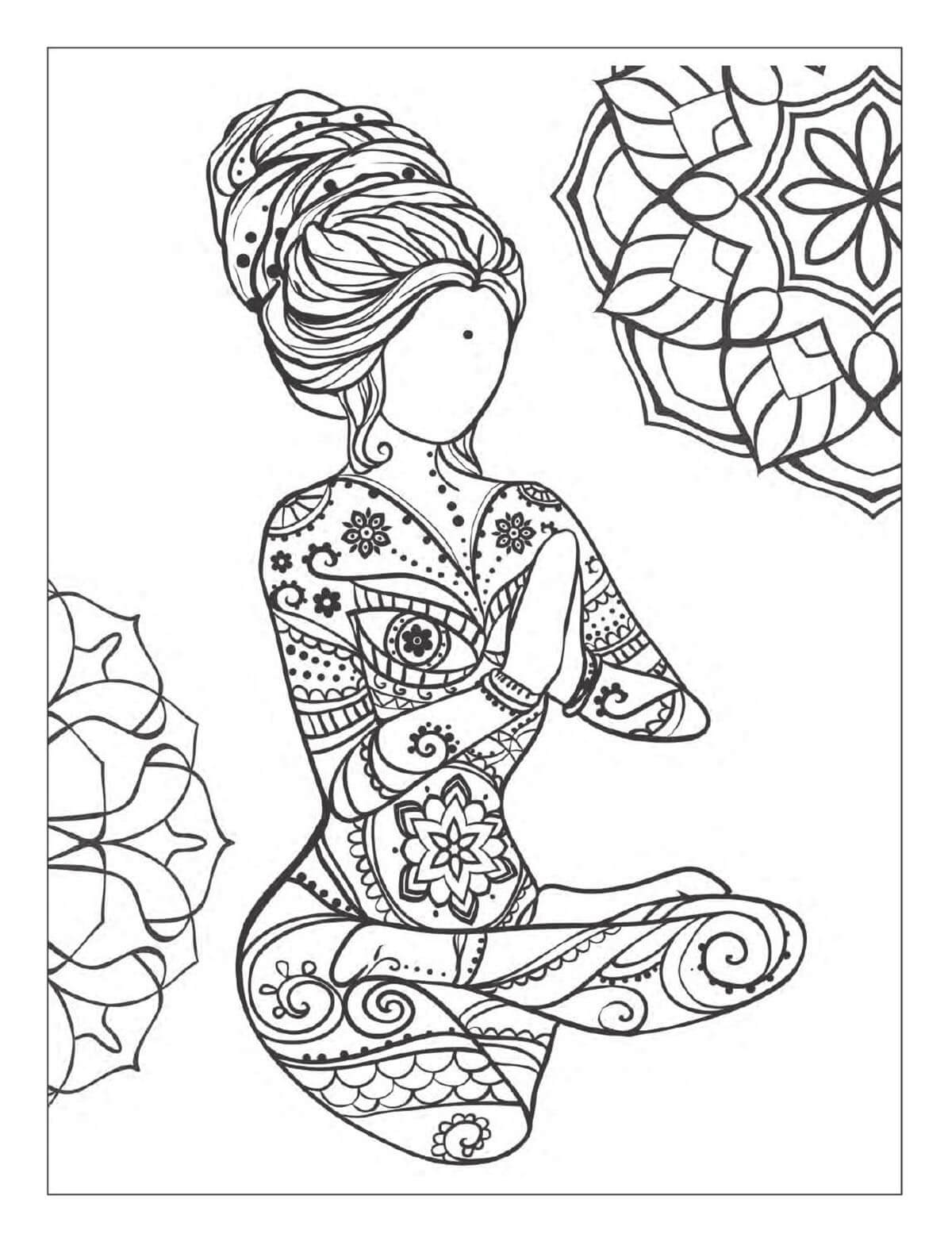 free yoga poses coloring pages