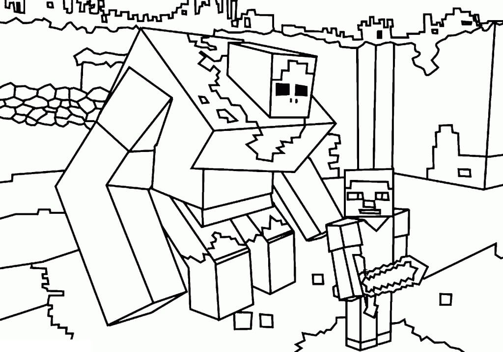 Minecraft Mutant Zombie Coloring Page - Free Printable Coloring Pages