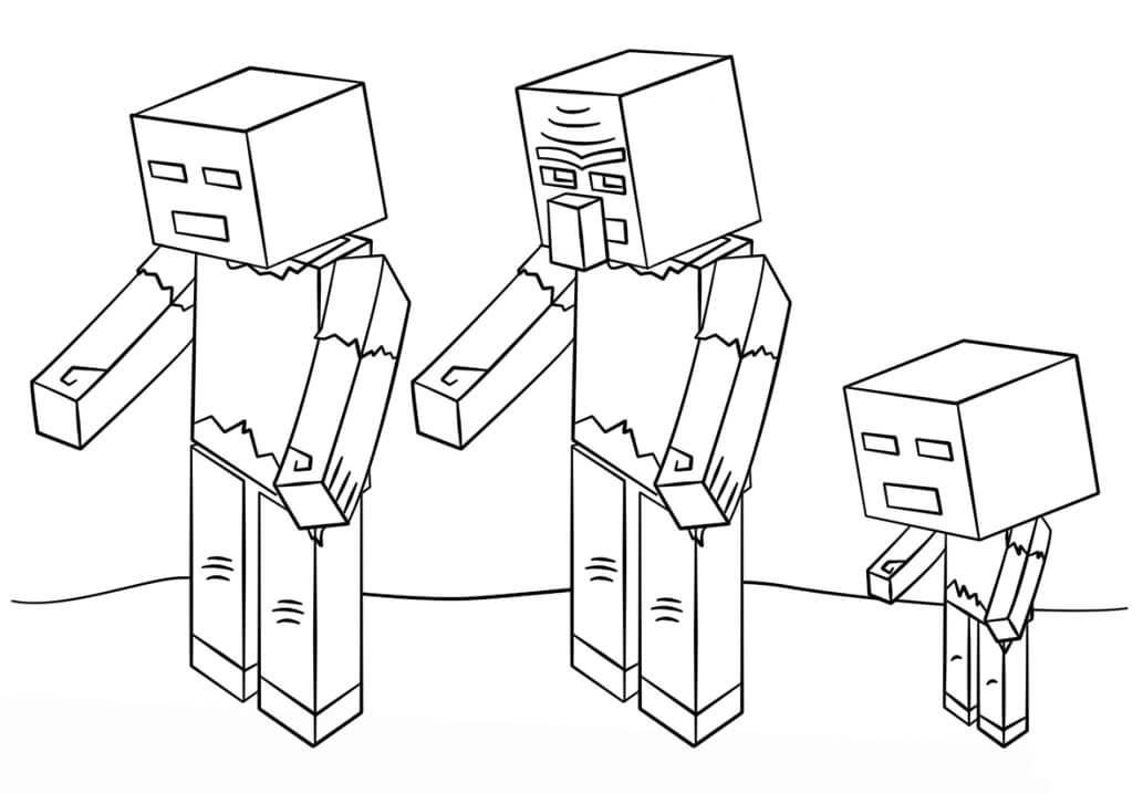 Minecraft Zombies 2 Coloring Page Free Printable Coloring Pages For Kids
