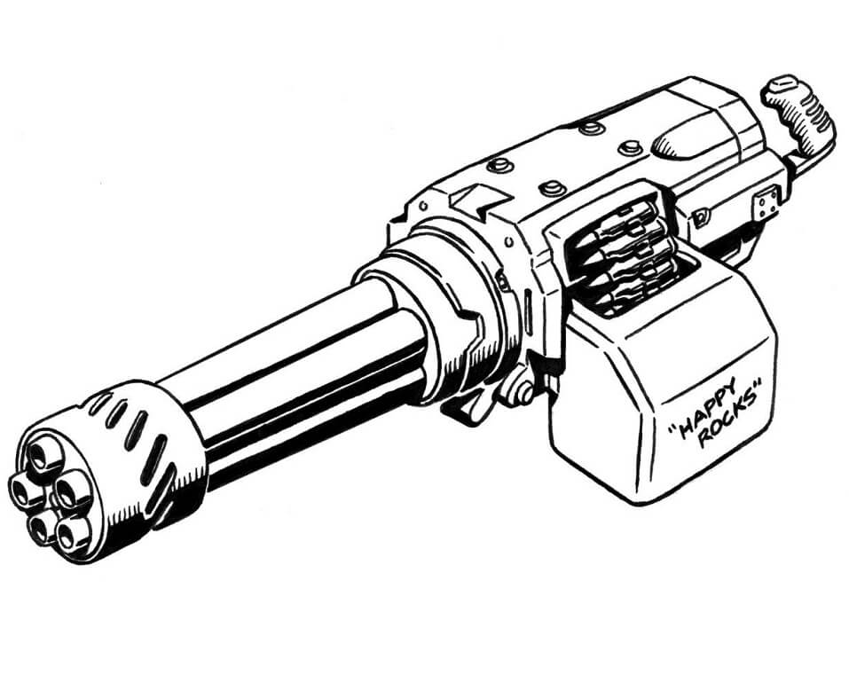 Minigun Coloring Page - Free Printable Coloring Pages for Kids