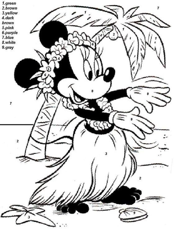 Minnie Dancing Color by Number