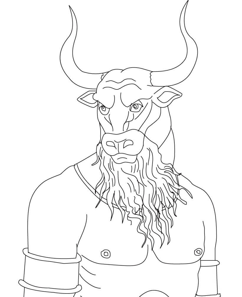 Powerful Minotaur Coloring Page - Free Printable Coloring Pages for Kids