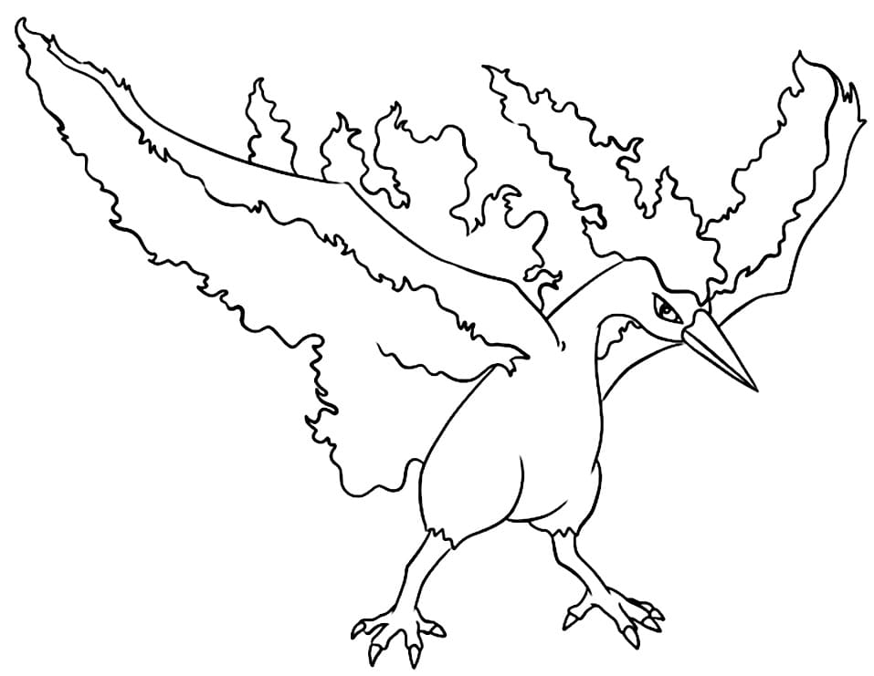 Galarian Moltres coloring page