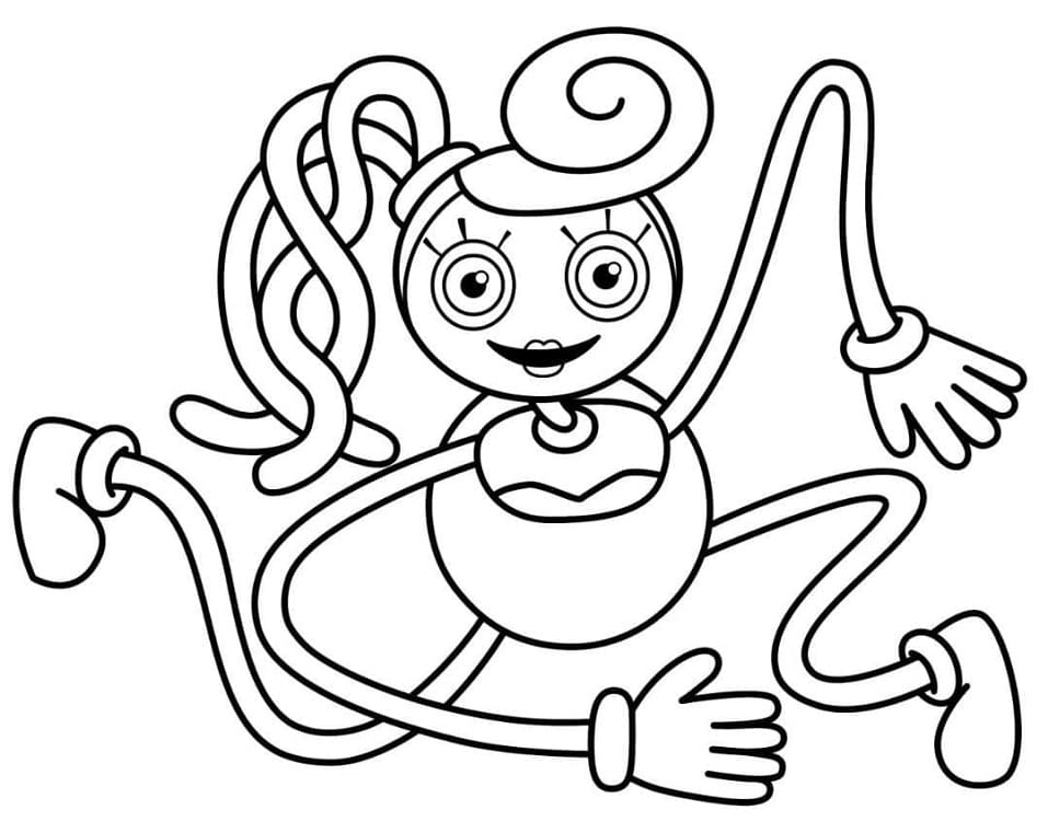 Free Printable Mommy Long Legs Hello Coloring Page for Adults and