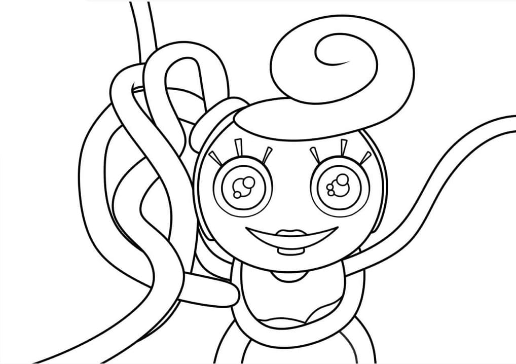 Free Printable Mommy Long Legs Hello Coloring Page for Adults and