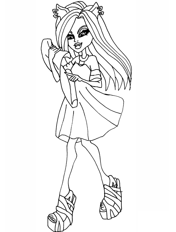 Monster High Clawdeen Coloring Page - Free Printable Coloring Pages for