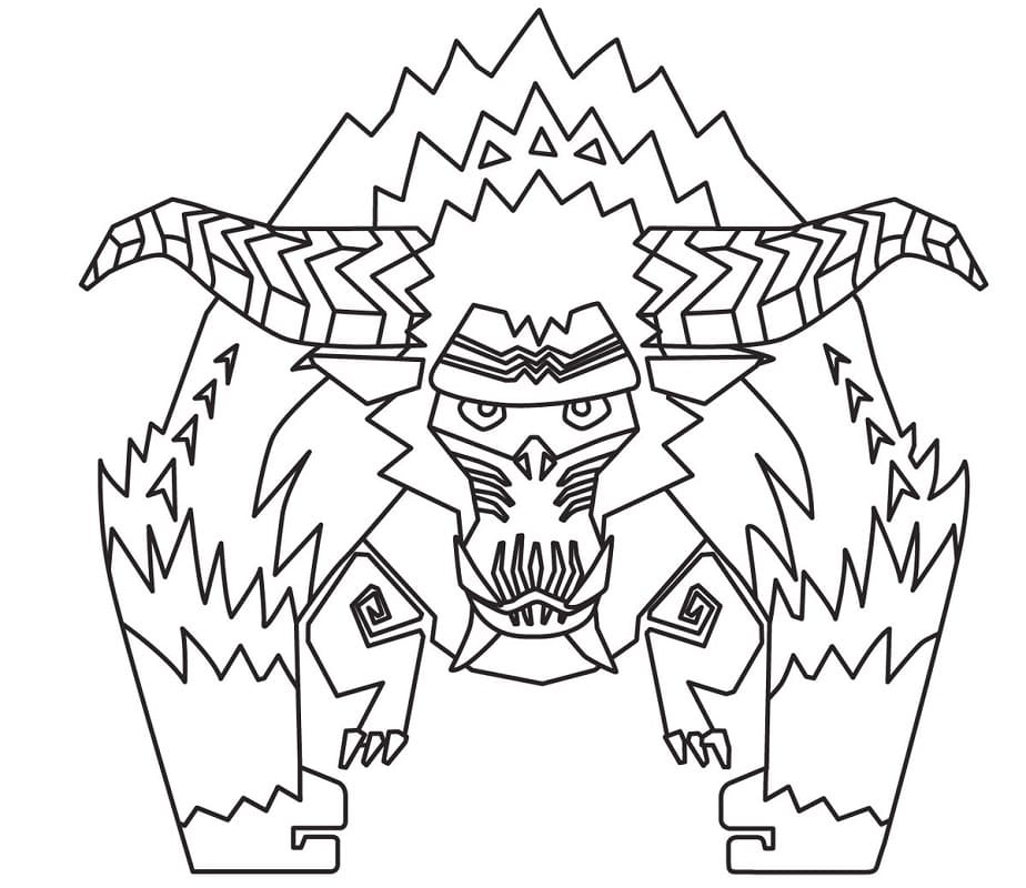 Monster Hunter Rajang Coloring Page - Free Printable Coloring Pages for