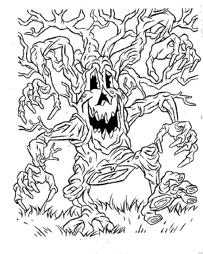 Monster Tree Coloring Page - Free Printable Coloring Pages for Kids