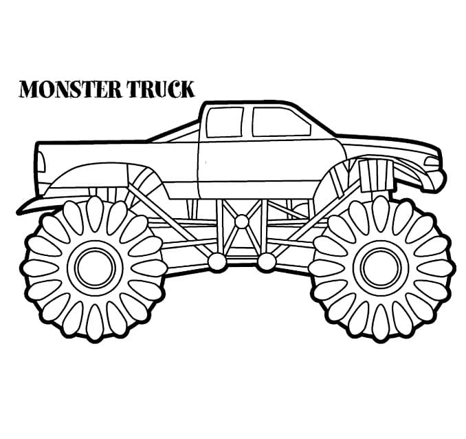 Flame Monster Truck Coloring Page - Free Printable Coloring Pages for Kids
