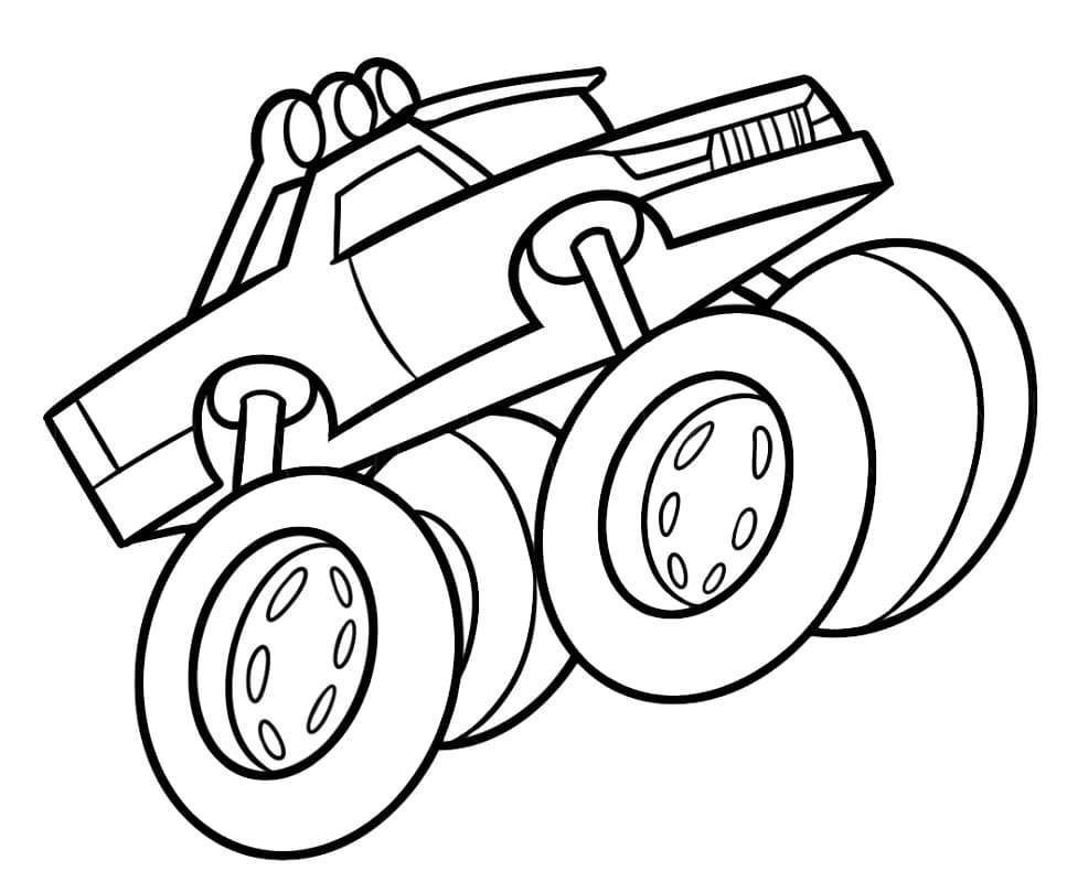 Monster Truck on Road Coloring Page - Free Printable Coloring Pages for ...