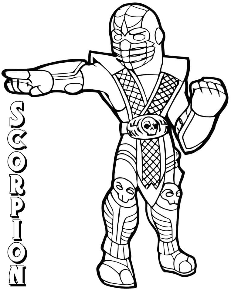Mortal Kombat Scorpion Coloring Page Free Printable Coloring Pages For Kids