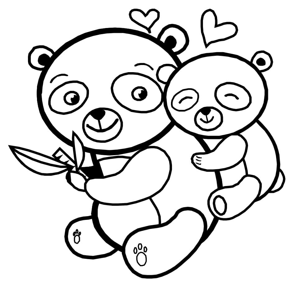 Mother Panda and Baby Coloring Page   Free Printable Coloring ...